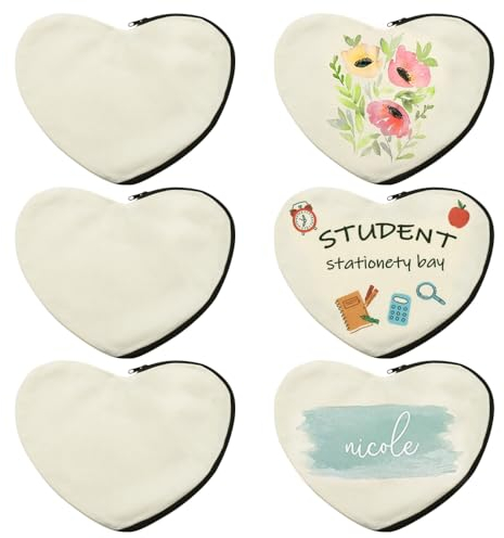 YDHfdc 6 Stück Stoffbeutel zum Bemalen DIY Blanko Stoffbeutel Kinder Stofftasche Klein Stofftaschen zum Bemalen für Make Up Taschen, Aufbewahrung Schreibwaren(25 x 20cm)