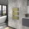 Warmehaus Designer Heated Towel Rail Bathroom Ladder Radiator Warmer Central Heating Rads Flat Panel Brushed Brass 824x500mm