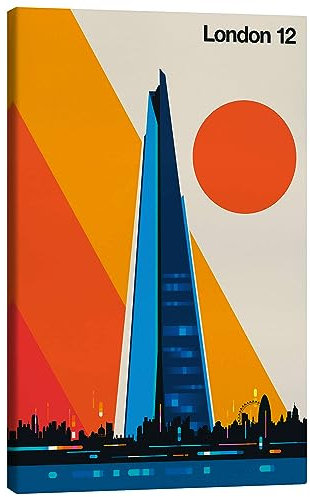 Posterlounge London 12 Leinwandbild von Bo Lundberg 90 x 130 cm Bunt Pop Art Wanddeko