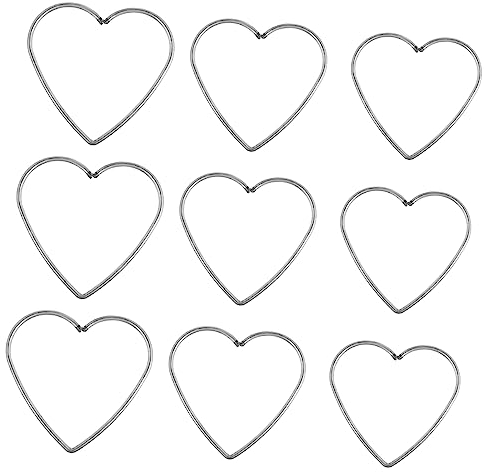 COLLBATH 9pcs Metall Traum Fänger Ringe herzförmige Makramee Hoop Catcher Ringe für DIY Handwerk Hochzeit Kranz Wandbehang Dekoration