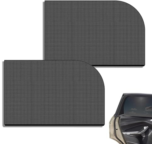 Katyjun Lot de 2 moustiquaires universelles pour fenêtre de voiture, protection solaire pour fenêtre de voiture, dimensions maximales 110 x 50 cm