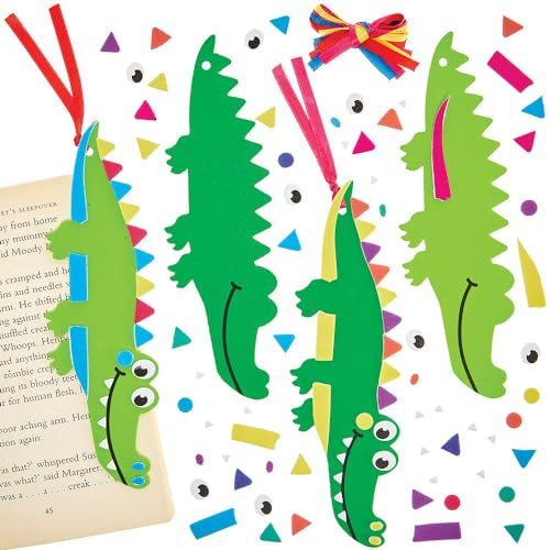 Baker Ross FN192 Krokodil Mix & Match Lesezeichen-Sets – 8er-Pack, Welttag-Sets, Lesezeichenherstellung für Kinder