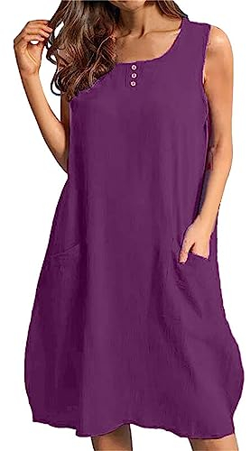 Lightning Deals Vestito Estivo Taglie Forti Donna Vestito Donna Spiaggia Cotone Vestito Elegante Cerimonia Abito Manica Floreale Vestito per Casa Donna I Miei Ordini Offerta