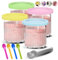 Creami - Recipiente para helado Ninja Creami, vaso con cucharas de colores, 4 cucharas y cucharas de helado, recipiente para helados, tubos de creami, recipiente para hielo ninja para la serie NC500