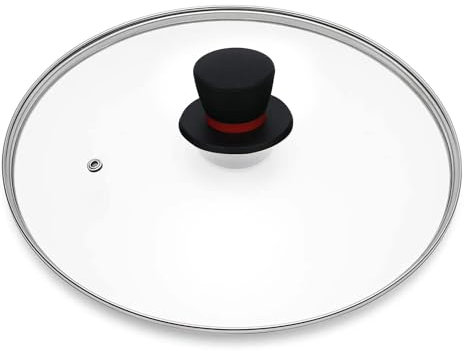IFITTING Tempered Glass Lid (10.25 Inch/26cm) with Steam Vent-Fits Lodge interior diameter 10-10.25 Inch Cast Iron Skillets & 5 Quart Dutch Ovens-10.25'' Universal Replacement Cover