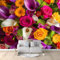 Fototapete Rosenblüten und Calla-Lilien Vlies Fototapete -Wanddeko, Bunte Blumensträuße Wandtapete - UV-Beständig Wanddekoration - 250 x 175 cm Hohe Auflösung Tapete Wohnzimmer Schlafzimmer