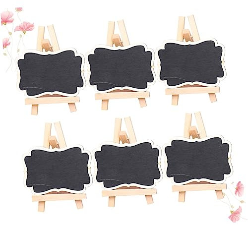 Tofficu 6stücke Mini-tafel Aus Holz Schwarze Tafel Zum Nachrichtenschreiben Kleine Holztafeln Als Deko-ornament Für Home Office Und Party-deko Handlich Und Abwischbar
