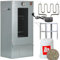 ITA Fumoir Électrique 7002 - Set Smoker avec Chauffage, Table - Armoire à Fumage avec fenêtre & thermomètre - Acier Inoxydable - Qualité UE, Direct Fabricant - 81 cm avec 3 Niveaux