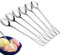 SULIUDAJI Latte Macchiato Löffel Set, Silber, 6-teilig, 18,6 cm, Lange Löffel, Cocktaillöffel, Dessertlöffel, Eislöffel, Löffel für Eiskaffee, Edelstahl, spülmaschinengeeignet