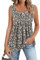Zeagoo Vests for Women Summer Pleated Sleeveless Tank Casual Cami Tank Tops Elegant Square Neck Tops Camisole Vests Shirt Loose Fit Blouse Shirt Floral Black M