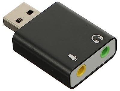 PHENOFICE Usb External Sound Card Stereo Audio Adapter Dac Amp No Drivers Needed Aluminum Alloy Headphone Microphone Jack