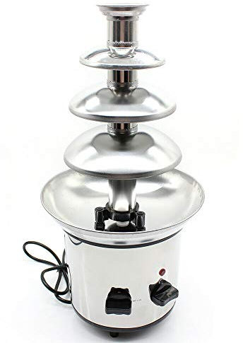 Fuente de chocolate de 170 W, de acero inoxidable, para chocolate, 4 pisos, función de mantenimiento del calor, fuente de chocolate profesional, capacidad de 1 kg