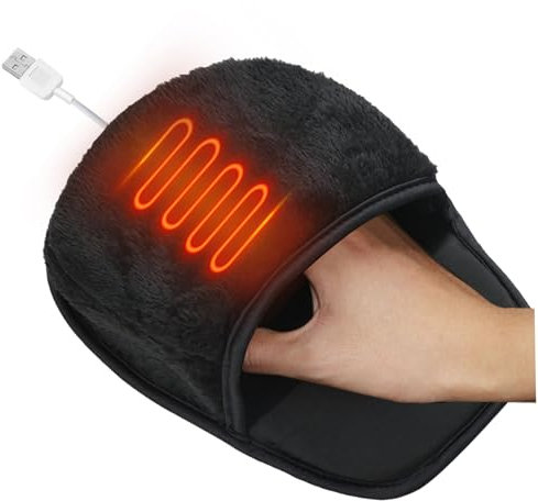 Tafou de Souris chauffé, Coussinet de Souris chauffée chauffée chauffante en Peluche, Tapis de Souris de Chauffage Rapide USB pour Le Bureau d'hiver à la Maison