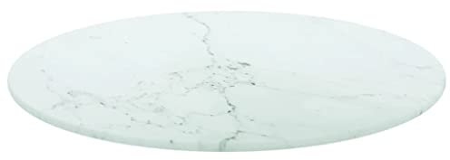 Annlera Tischplatte aus Gehärtetem Glas Runder Desktop Glasplatte Schutzplatte Ersatztischplatte für Esstische Couchtische oder Gartentische Leicht zu Reinigen Weiß 40x0,8 cm