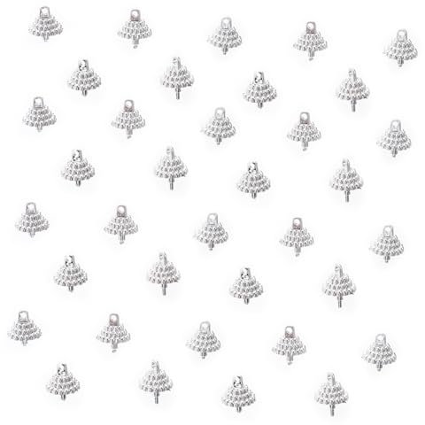Vaguelly Weihnachtskugel Anhängerkappe Kunststoff Selbstgemacht Ersatzteil Silber 1,5cm 150 Stück Schnell Montierbar Farbecht Sicher