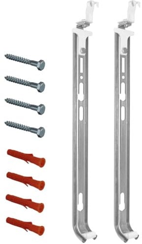 Jabema 2 soportes para radiadores de 500 mm, montaje rápido, montaje en pared para radiadores