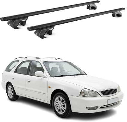 OMAC Dachträger für Kia EV9 2023-2026 Aluminium Schwarz | TÜV geprüft, bis 90 kg Traglast, T-Nut-Befestigung, für Standard-Dachreling geeignet, Querträger, Grundträger