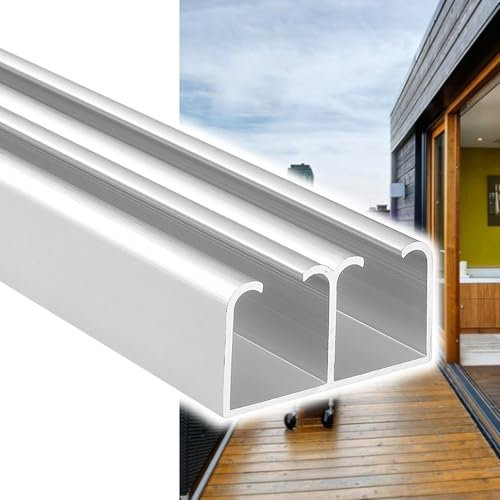 Binario Per Porta Scorrevole Binario Per Porta Scorrevole Doppia Da 100 150 200 250 300 CM, Di Binari Per Porte Di Armadi Commerciali - Montaggio A Soffitto, Kit Di Ferramenta Per(Silver,290cm/9.5ft)