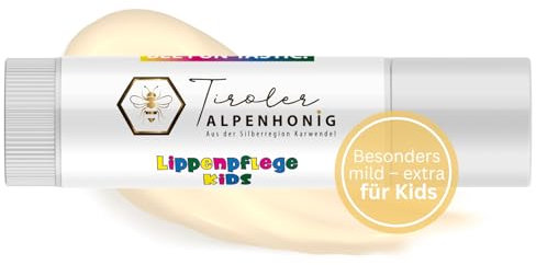 Tiroler Alpenhonig Lippenpflege Kids - Natürlicher Balsam mit Bienenwachs & Olivenöl - Sanfte Pflege für Kinder - Ohne Duftstoffe & Farbstoffe - Schutz & Feuchtigkeit - 6 g