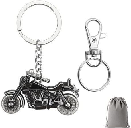 Porte-clés moto cadeau pour hommes et femmes - Mini porte-clés moto en métal personnalisé pour sac à dos - Cadeau unique pour les jeunes motocyclistes, Noir , taille unique