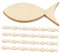 DOITOOL 50 Stück Fischverzierung Aus Holz Strand Küsten Kleiner Fisch Aus Holz Fischhandwerk Ocean Room Decor Meereshandwerk Basteln Mit Fischen Holzformen Khaki Buchsbaum