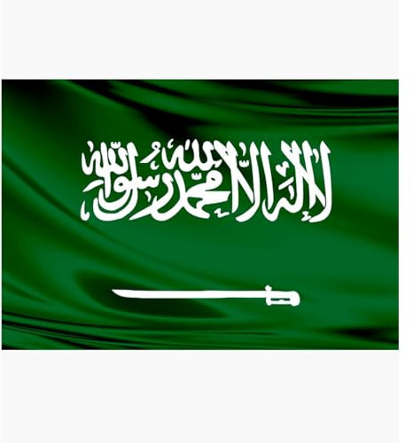 Bandiera Pais, bandiera 90 cm x 150 cm, bandiera grande con passante per albero e cordini, bandiera leggera, bandiera per sport, calcio, edifici (Arabia Saudita 1 pz)