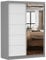 Fabryka Mebli Idźczak Kleiderschrank mit Spiegel, Schiebetüren - Schwebetürenschrank, Schlafzimmerschrank - ‎61 x 150 x 200 cm - Schrank für Schlafzimmer, Ankleidezimmer, Garderobe - Grau/Weiß
