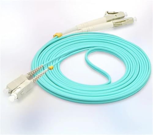 HAIZHI Câble de raccordement à Fibre Optique OM4 Duplex 2 mm 3,0 mm IL 0,3 DB, 5 pièces(20M,LC-SC)