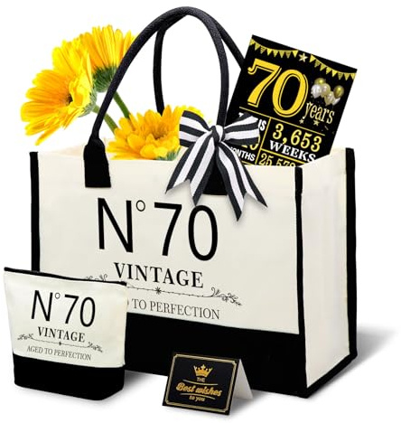 Spetsbst Jutetasche mit Kosmetiktasche & Grußkarte Geburtstag Geschenk Jute Tote Bag Geburtstagsgeschenke für Frauen