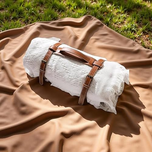 Hiphiprun 2-in-1-Picknickdecke, extra groß, wasserdicht, Picknick-Matte, Outdoor-Decke für Camping, Strand, Park, tragbares doppellagiges Design (180,3 x 180,3 cm, T-Gitter) (weißes T-Mädchen)