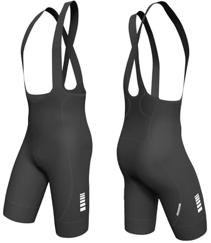 Lo.gas Bib Shorts Herren,Radhose Herren Tight Trägerhose Kurze Gepolstert mit 3 Taschen,Atmungsaktiv und Schnelltrocknend für Rennrad,Gravel Bike & Mountainbike