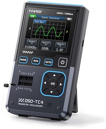 DSO-TC4 Aggiornamento 3-in-1 Oscilloscopio Digitale 10MHz 48Ms/s Tester Transistor Tester Componenti Elettronici con Caricatore USB Strumenti (DSO-TC4)
