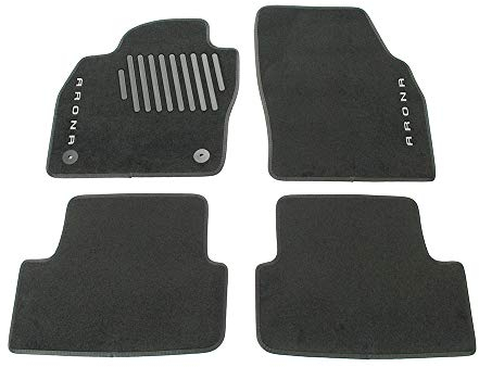 Seat 6F9061675C041 Trail Textil Fußmatten 4X Stoffmatten Velours Matten Schwarz, mit Arona Schriftzug