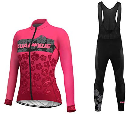 Uglyfrog 2019-2020 Funktions Fahrrad Winterbekleidung Damen Fahrrad Trikot Langarm Warmes with Fleece Rennrad Element Jersey/Bib Lange Hosen Anzüge
