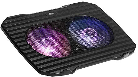 Mars Gaming MNBC0, Base Refrigerador Portátil 15.6 pulgadas, 2 Ventiladores RGB, USB, Negro