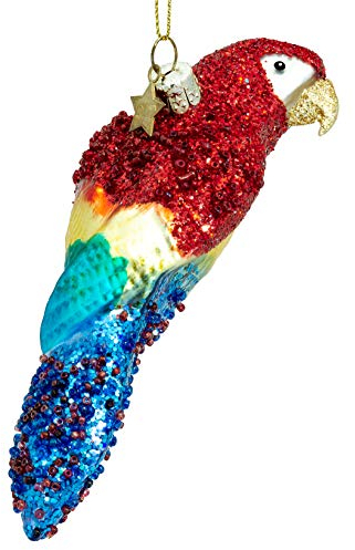 SIKORA BS486 Papagei Christbaumschmuck Glas Figur Weihnachtsbaum Anhänger