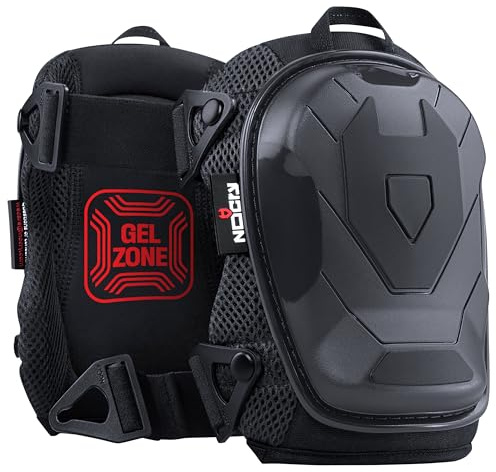 NoCry Professional Construction Knee Pads for Men and Women with Non-Slip Heavy Duty Cap and Ankle Support — Thick Foam and Gel Cushioning — Reinforced, Adjustable Straps and Military Grade Rivets