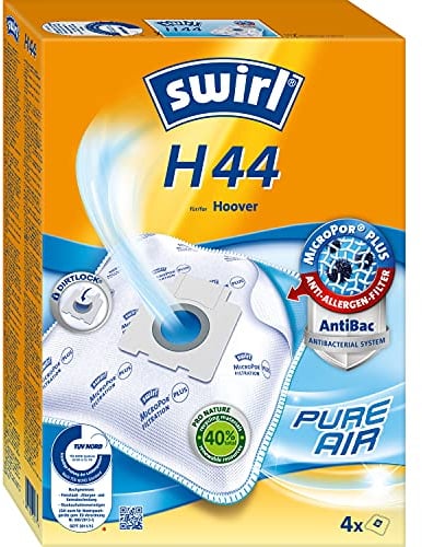 Swirl H 44 EcoPor Lot de 4 Sacs d'aspirateur pour Hoover, ETA, Trisa