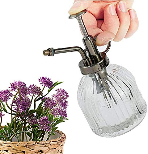 Hilif Pflanzensprüher, Sprühflasche Glas Blume Wasser Spray Flasche Kann Topf Vintage Stil Spritzer Pflanze Zerstäuber Mit Pumpe Dekorative Glas