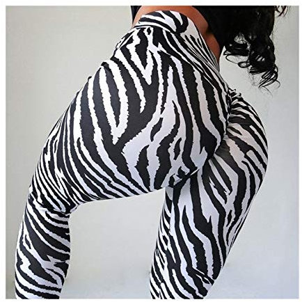 XBECO Gamaschen Sportwear Frauen Sexy Zebra Leggings Print Fitness Push Up Hip Hohe Elastizität-Leggins Hose Gute Elastizität (Color : Zebra, Size : M)