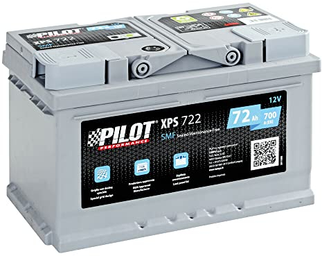 PILOT XPS722 Batteria Auto 12V SMF - 72 Ah - 700 A - Batteria di Tipo Tradizionale