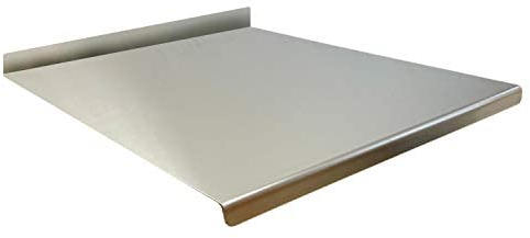 PRM Acciai Tagliere Acciaio Inox - Tagliere da Cucina e Spianatoia Acciaio Inox per Impastare Pizza, Pane, Pasta Sfoglia, Cioccolato e Dolci 1200x560 Piega 20mm Alz.40