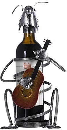 DONGYUCHUN Welpen-Gitarre-Wein-Rack-Metall-Praktische Verzierung Handwerksgeschenk Kreative Desktop-Wein-Anzeigen-Rack