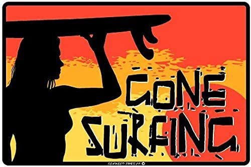 Metallschild Gone Surfing Girl, 30,5 x 20,3 cm