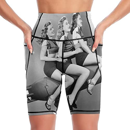 delayer Yogahose Rocket Stars Landschaft Tights Damen Leggings Kurz