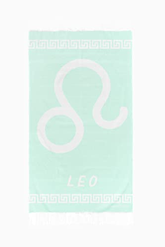 Hamamamtuch Leo Zodiac - 100% Soft Baumwolle - Strandtuch - Minze - 100cm x 180cm - Original Hamamtuch aus der Türkei