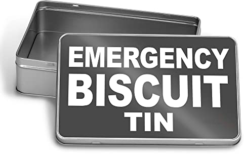 Endless Prints Emergency Biscuit Grey Tin Metal Storage Tin Box