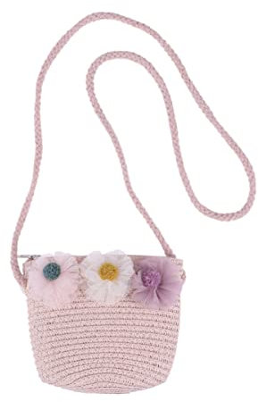 VALICLUD Kids Fashion Woven Crossbody Bag Mit Lace Flower Design Handgemachte Strandtasche Für Mädchen