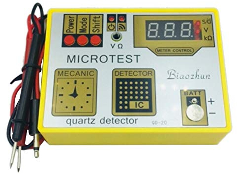 Hausdec QD-20 Strumento di manutenzione dell'orologio Tester di movimento al quarzo Tester del movimento dell'orologio può misurare la batteria, Giallo, Sportivo