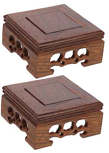2Pcs Riser Base Quadrata Stand Pot Rack Patio Vintage Teiera Supporto Piccolo Acquario Stand Vaso Di Legno Mobili In Legno Giardino Bonsai Casa Piedistallo Ufficio Fiore